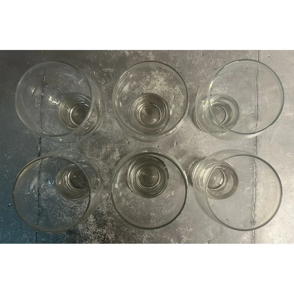 Vintage Federal Glass Set of 6‎ Beer Tumblers 16 oz Round Top Drinking Glasses